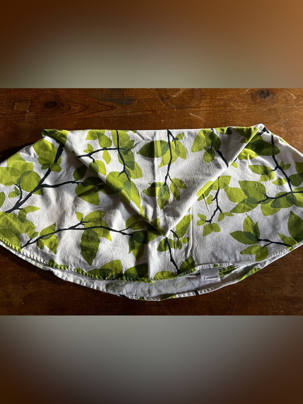 Finlayson of Finland round 100% cotton tablecloth. Clean Scandi style.